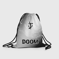 Рюкзак-мешок Doom glitch на светлом фоне: символ, надпись, цвет: 3D-принт
