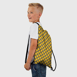 Рюкзак-мешок Черно-желтый клетчатый узор, цвет: 3D-принт — фото 2