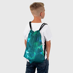 Рюкзак-мешок Геометрическая конструкция на бирюзовом фоне, цвет: 3D-принт — фото 2