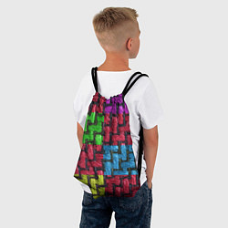 Рюкзак-мешок Грубая вязка - цветная клетка - fashion 2044, цвет: 3D-принт — фото 2
