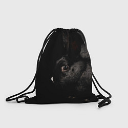Рюкзак-мешок Чёрный большой кролик, цвет: 3D-принт