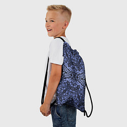 Рюкзак-мешок Ажурный модный кружевной синий узор, цвет: 3D-принт — фото 2