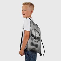 Рюкзак-мешок Череп в очках и с бабочкой, цвет: 3D-принт — фото 2