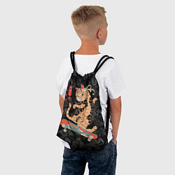 Рюкзак-мешок Кот самурай на скейтборде, цвет: 3D-принт — фото 2