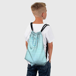 Рюкзак-мешок Бело-голубые полосы и заячьи уши контуром, цвет: 3D-принт — фото 2