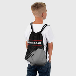 Рюкзак-мешок Николай - в красной рамке на темном, цвет: 3D-принт — фото 2