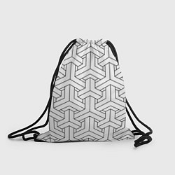 Рюкзак-мешок Мозаичный чёрно-белый паттерн, цвет: 3D-принт