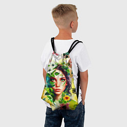 Рюкзак-мешок Девушка Весна - акварель, цвет: 3D-принт — фото 2