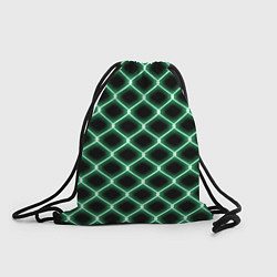 Рюкзак-мешок Зелёная неоновая сетка, цвет: 3D-принт