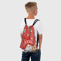 Рюкзак-мешок Новогодний гном с пряником, цвет: 3D-принт — фото 2