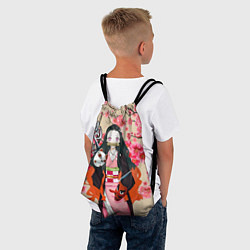 Рюкзак-мешок Незуко Камадо под сакурой, цвет: 3D-принт — фото 2