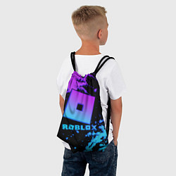 Рюкзак-мешок Roblox logo neon gradient, цвет: 3D-принт — фото 2