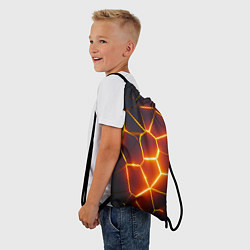 Рюкзак-мешок Огненные трещины, цвет: 3D-принт — фото 2