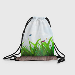 Рюкзак-мешок Летняя трава и бабочки, цвет: 3D-принт