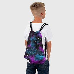 Рюкзак-мешок Галактика сиреневая, цвет: 3D-принт — фото 2