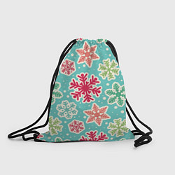 Рюкзак-мешок Весёлые снежинки, цвет: 3D-принт
