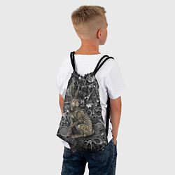 Рюкзак-мешок Металлический заяц - стимпанк, цвет: 3D-принт — фото 2