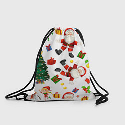Рюкзак-мешок Танцы с Сантой возле ёлки, цвет: 3D-принт