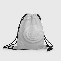 Рюкзак-мешок Серый фон и абстрактные белые объёмные окружности, цвет: 3D-принт