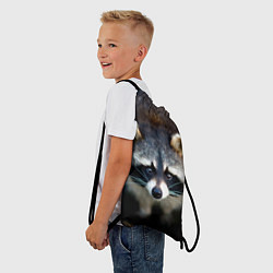 Рюкзак-мешок Застенчивый енот, цвет: 3D-принт — фото 2