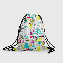 Рюкзак-мешок Happy new year hohoho, цвет: 3D-принт