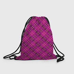 Рюкзак-мешок Малиново розовый узор в клетку, цвет: 3D-принт