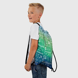 Рюкзак-мешок Майнкрафт символы на потертом фоне, цвет: 3D-принт — фото 2
