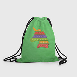 Рюкзак-мешок Поп ит единорог на траве, цвет: 3D-принт