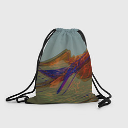 Рюкзак-мешок Волнообразные разноцветные музыкальные линии, цвет: 3D-принт