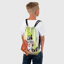 Рюкзак-мешок Енот супер герой в плаще, цвет: 3D-принт — фото 2