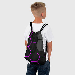 Рюкзак-мешок Крупные неоновые соты, цвет: 3D-принт — фото 2