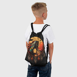 Рюкзак-мешок Ловец снов и коренной американец, цвет: 3D-принт — фото 2