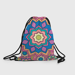 Рюкзак-мешок Цветочный разноцветный паттерн, цвет: 3D-принт