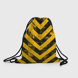 Рюкзак-мешок WARNING - желто-черные полосы, цвет: 3D-принт