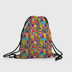 Рюкзак-мешок Лоскутное шитье, рисовала нейросеть, цвет: 3D-принт