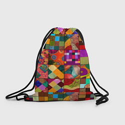 Рюкзак-мешок Лоскутное шитье, пэчворк из нейросети, цвет: 3D-принт