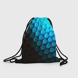 Рюкзак-мешок Abstraction neon blue, цвет: 3D-принт