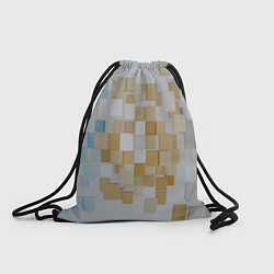 Рюкзак-мешок Геометрические золотые, синие и белые кубы, цвет: 3D-принт