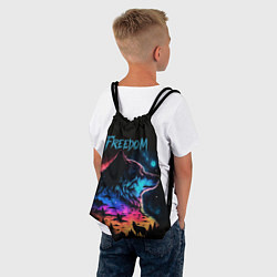 Рюкзак-мешок Волк свобода, цвет: 3D-принт — фото 2