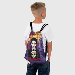 Рюкзак-мешок Уэнсдэй с черепом в руках, цвет: 3D-принт — фото 2