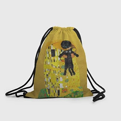 Рюкзак-мешок Пародия Густав Климт: Поцелуй кота, цвет: 3D-принт