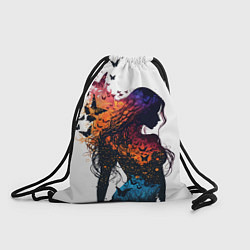 Рюкзак-мешок Бабочки в животе, нейросеть, цвет: 3D-принт