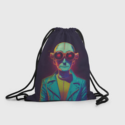 Рюкзак-мешок Голова лысого ученого киберпанка, цвет: 3D-принт