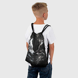Рюкзак-мешок Пара волков - белый и черный, цвет: 3D-принт — фото 2