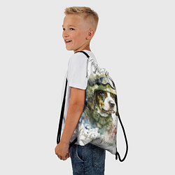 Рюкзак-мешок Милый щенок в военной форме, цвет: 3D-принт — фото 2