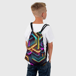 Рюкзак-мешок Неоновый узор на стене, цвет: 3D-принт — фото 2