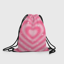 Рюкзак-мешок Pink y2k hearts, цвет: 3D-принт