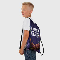 Рюкзак-мешок Самая лучшая внучка цветы, цвет: 3D-принт — фото 2