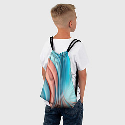 Рюкзак-мешок Кораллово-голубая абстрактная волна, цвет: 3D-принт — фото 2