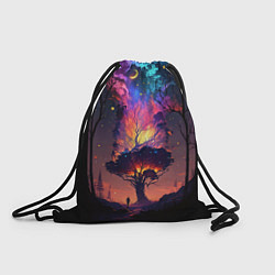 Рюкзак-мешок Огненное дерево в звездном лесу, цвет: 3D-принт